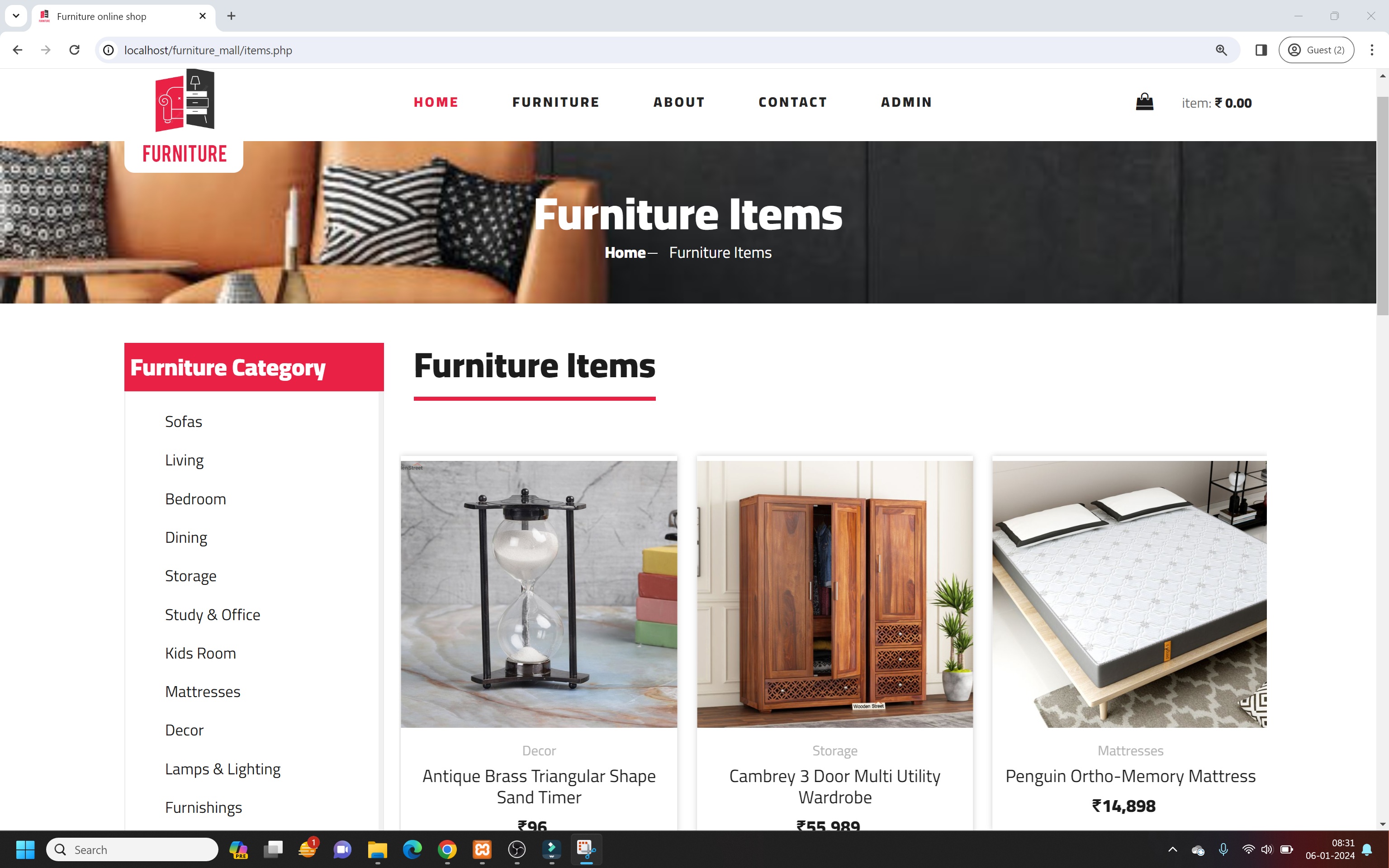 Best Online Furniture Shop Project In Php